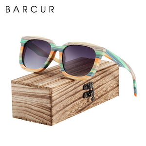 BARCUR Unique Wood Polarized Sunglasses