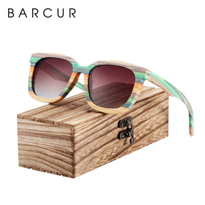 BARCUR Unique Wood Polarized Sunglasses