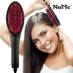 Load image into Gallery viewer, Ceramic Hair Straightener Brush Fast Straightening hair Electric Comb Flat Iron LCD Display Digital Heating hair Brush Gift 906
