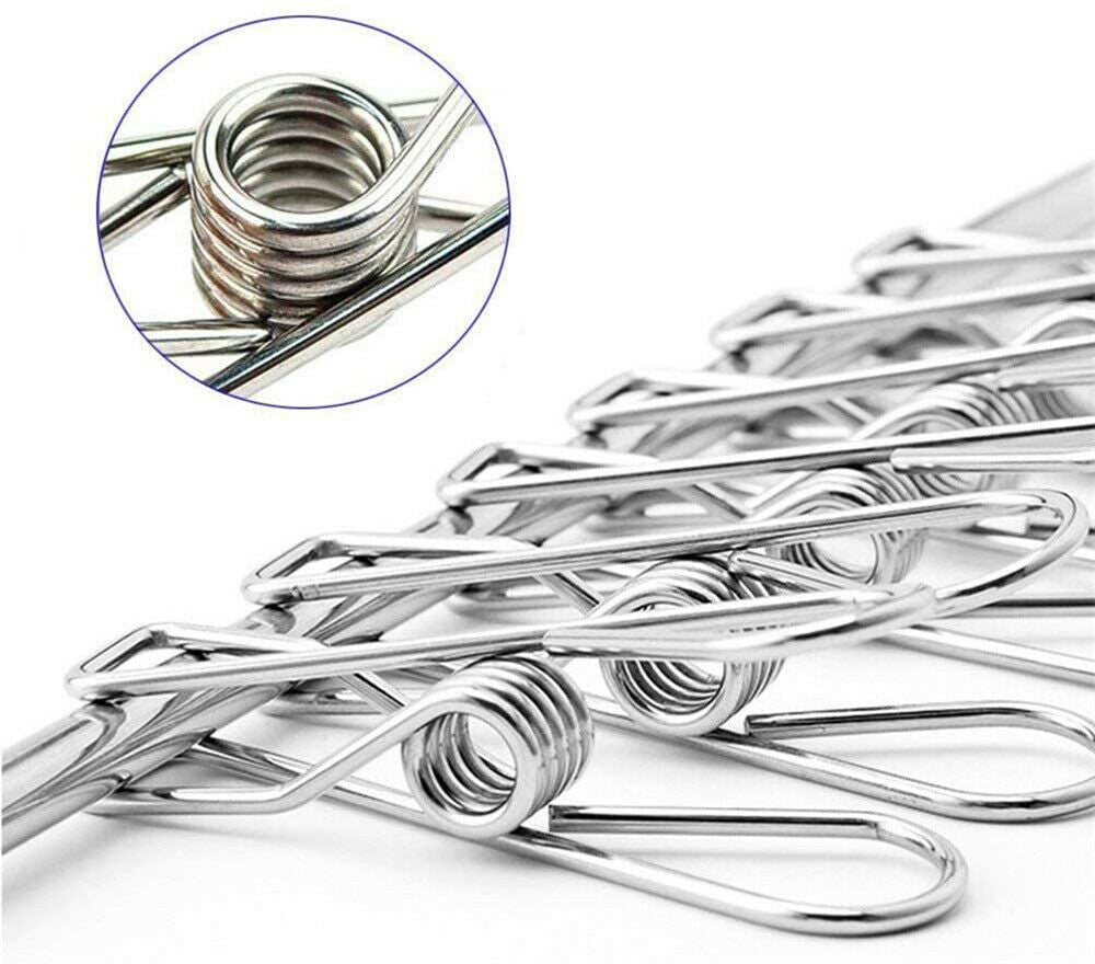 Stainless Steel Clothes Pegs Hanging Clips Pins Laundry Windproof Metal Clamps