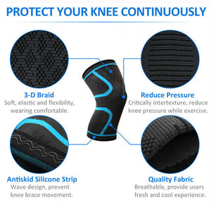 2pcs Knee Sleeve Compression Brace Support For Sport Joint Pain Arthritis Relief