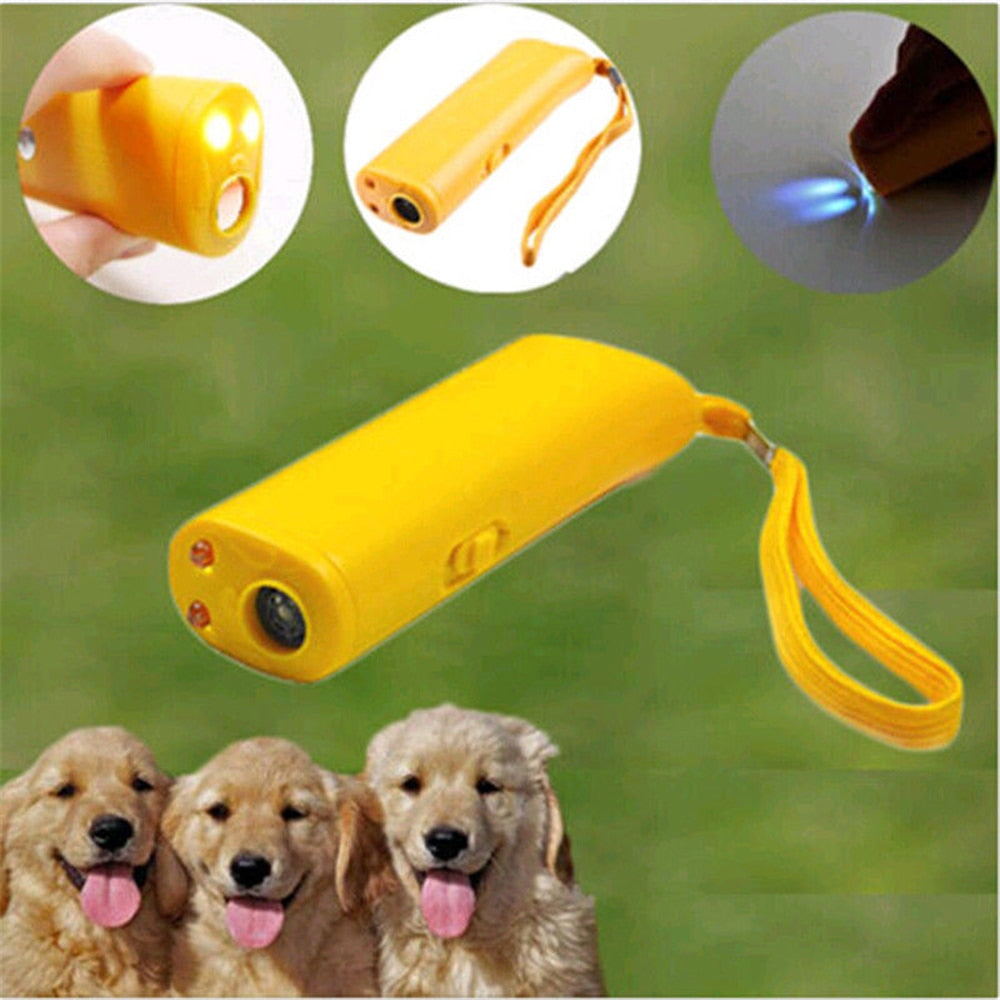 New Ultrasound Dog Training Repeller Control Trainer Device 3 in 1 Anti-barking Stop Bark Deterrents Dogs Pet Training Device