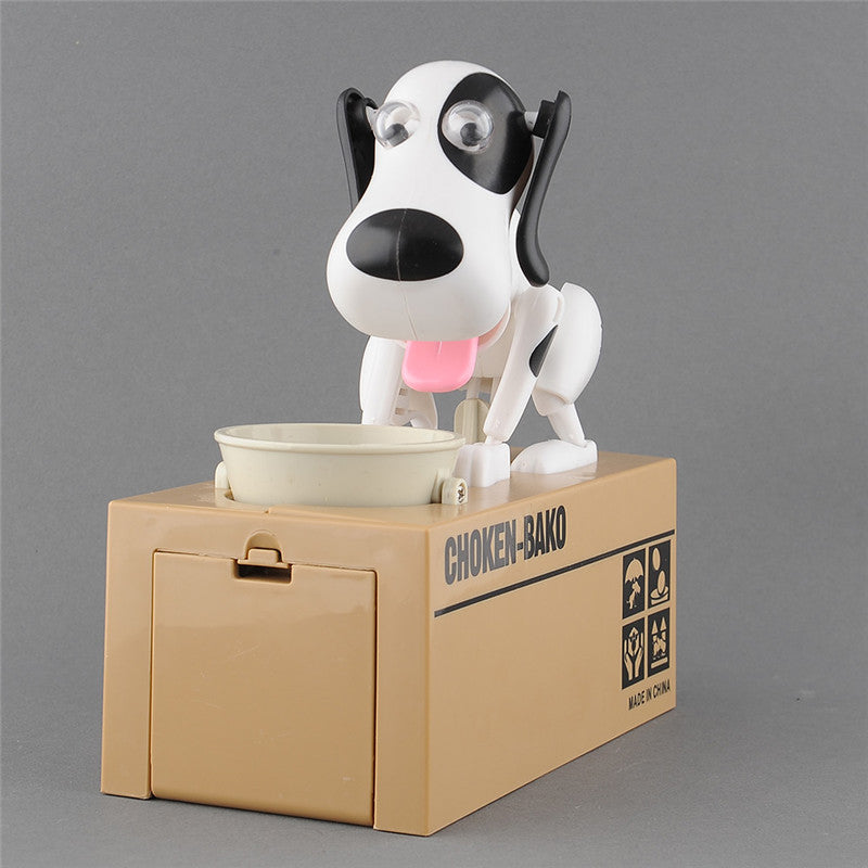 Actionclub Mechanical Adorable Kid Coin Bank Saving Box Catoon Puppy Hungry Robotic Dog Money Box Collection Piggy Bank