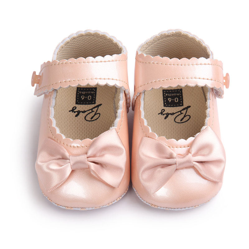 Autumn Soft Sole Girl Baby Shoes PU First Walkers Baby Girl Butterfly-knot Shoes 0-18 Months Baby Moccasins Shoe