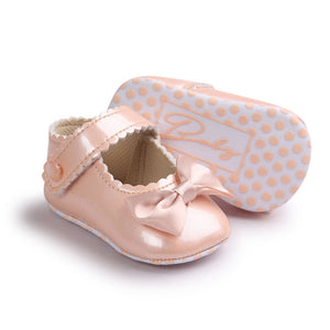 Autumn Soft Sole Girl Baby Shoes PU First Walkers Baby Girl Butterfly-knot Shoes 0-18 Months Baby Moccasins Shoe