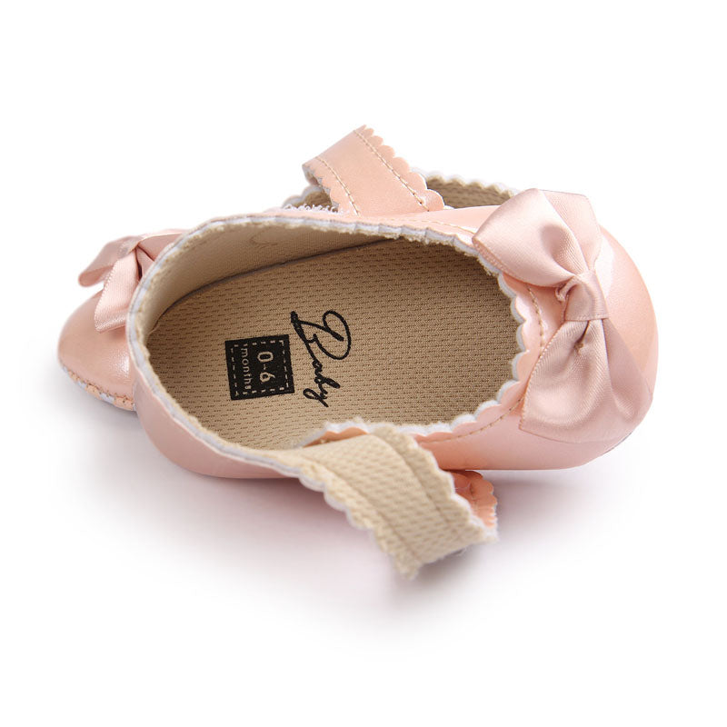 Autumn Soft Sole Girl Baby Shoes PU First Walkers Baby Girl Butterfly-knot Shoes 0-18 Months Baby Moccasins Shoe