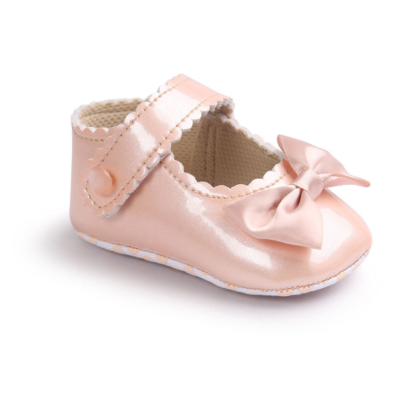 Autumn Soft Sole Girl Baby Shoes PU First Walkers Baby Girl Butterfly-knot Shoes 0-18 Months Baby Moccasins Shoe