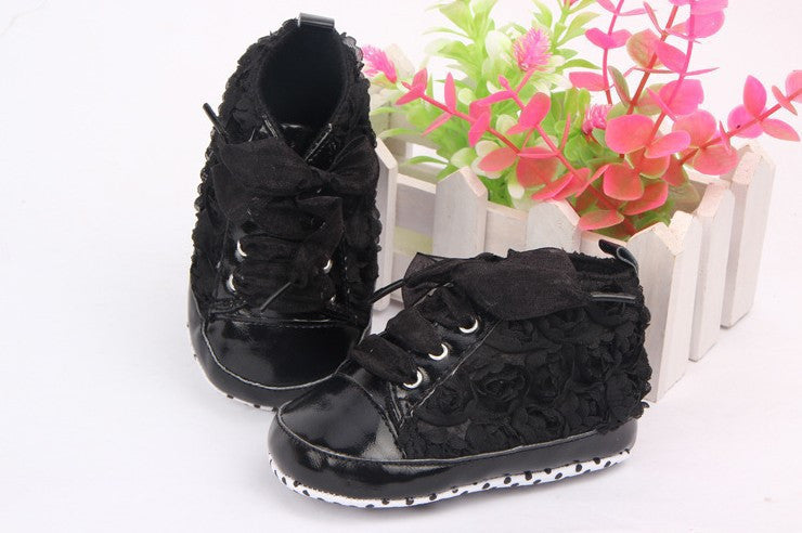 Soft-Soled Rose Flower Baby Shoes