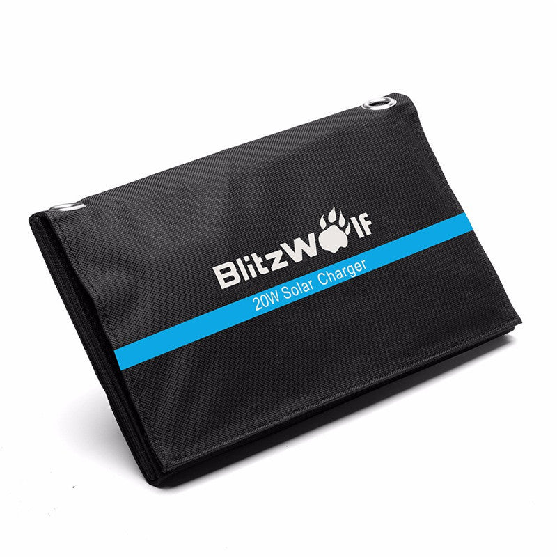 BlitzWolf Newest 20W 3A Portable Solar Cell Power Bank Foldable Powerbank USB Solar Panel Charger With Power3S SunPower