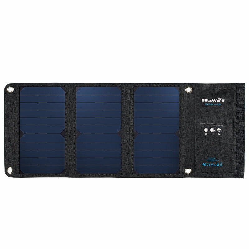 BlitzWolf Newest 20W 3A Portable Solar Cell Power Bank Foldable Powerbank USB Solar Panel Charger With Power3S SunPower