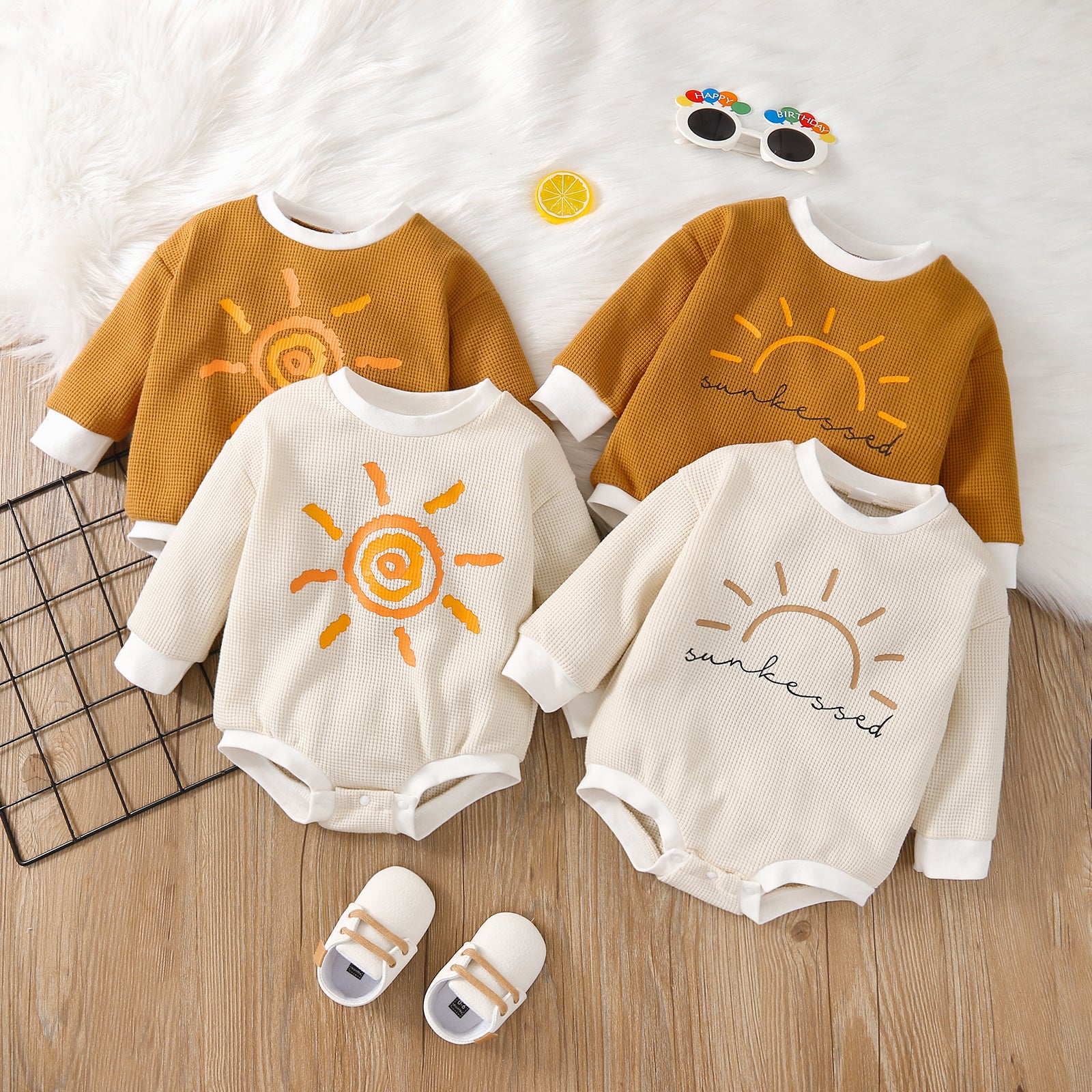 SUNKISSED Waffle Knit Onesie