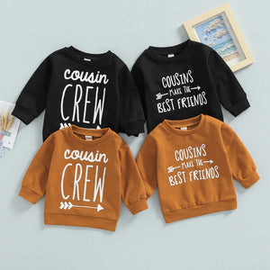 Citgeett Autumn Toddler Boy Girl Pullover Sweatshirt Casual Letter Printed Long Sleeve Tops Fall Spring Clothes| |