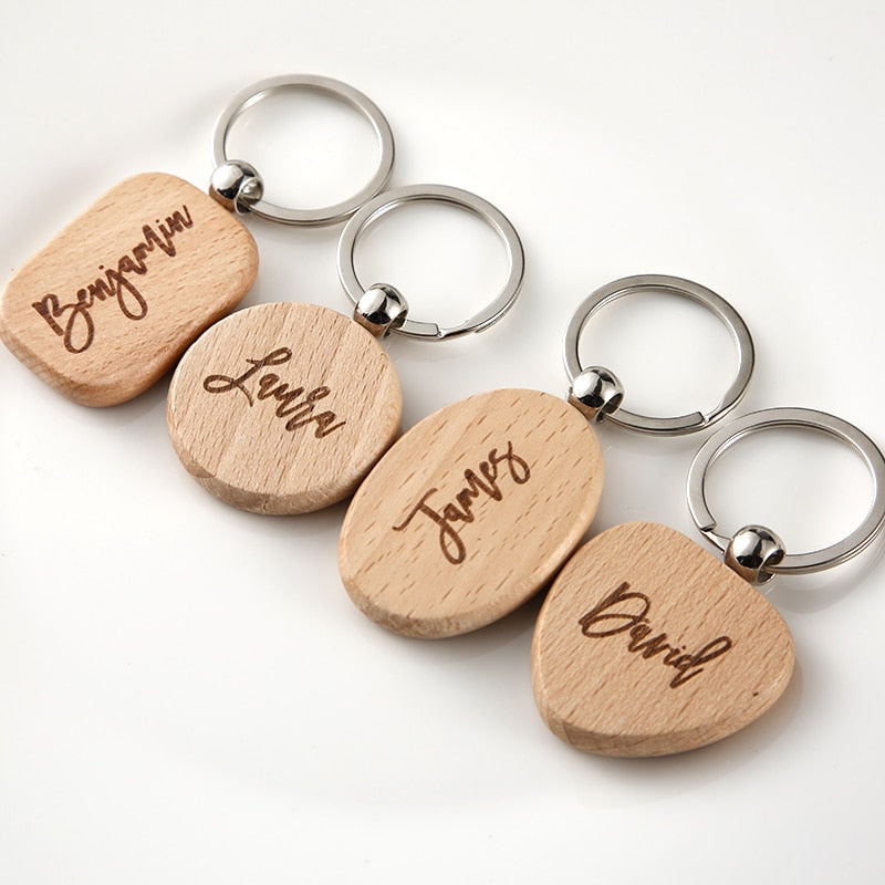 Custom Engraved Wood Key Chain