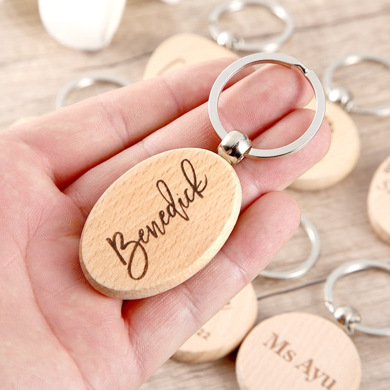 Custom Engraved Wood Key Chain