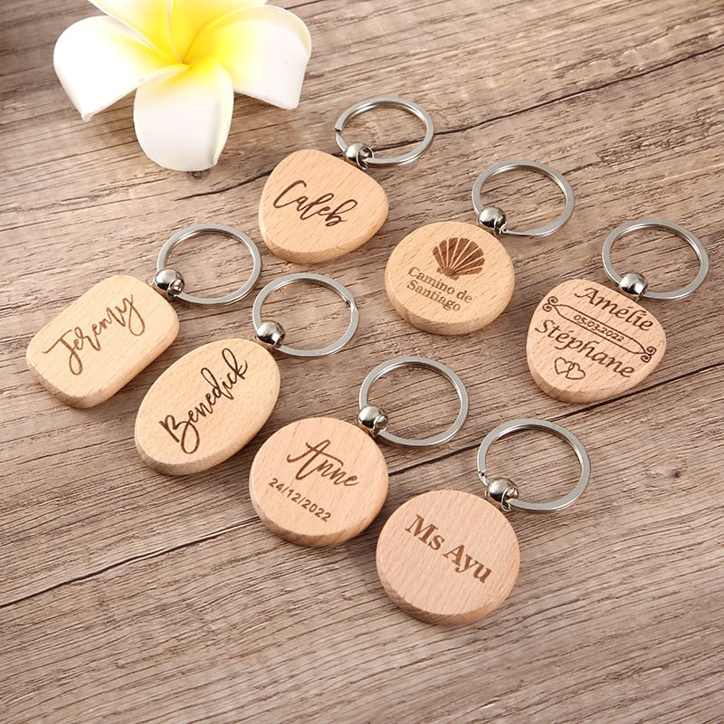 Custom Engraved Wood Key Chain