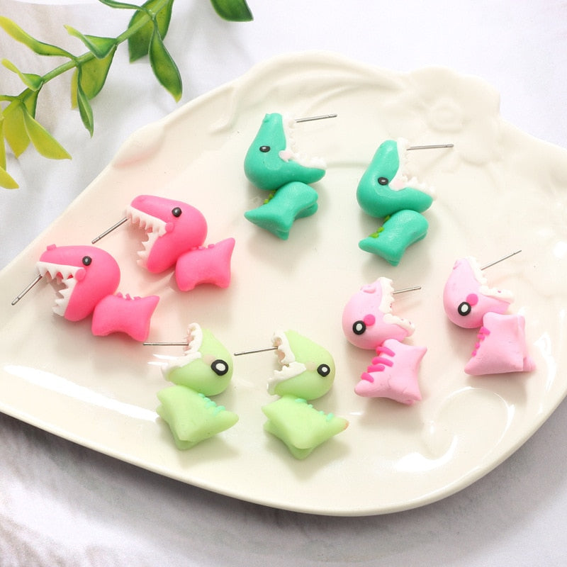 Cute Animal Earrings For Women Girls Hanging 3D Cartoon Lovely Cat Dog Stud Earrings Polymer Clay Ear Stud 2020 Trend Jewelry|Stud Earrings|