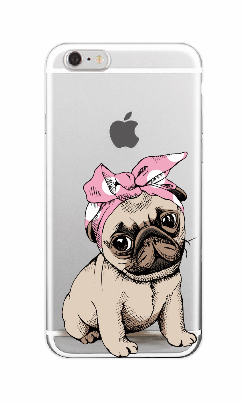 Cute Puppy Bunny Cat Princess Meow French Bulldog Soft Phone Case Coque Funda For iPhone 7 7Plus 6 6S 6Plus 8 8Plus X Samsung