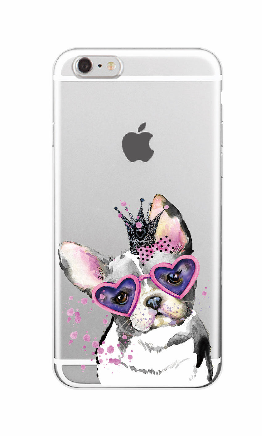 Cute Puppy Bunny Cat Princess Meow French Bulldog Soft Phone Case Coque Funda For iPhone 7 7Plus 6 6S 6Plus 8 8Plus X Samsung