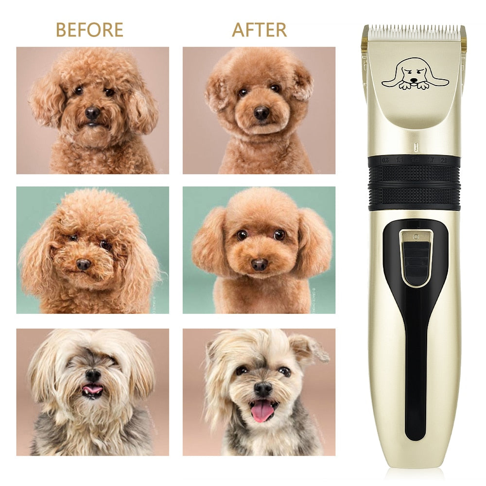 Electric Pet Dog Clipper Dog Hair Trimmer Kit Rechargeable Pet Dog Cat Low noise Grooming Shaver Cut Machine Set+Spare Blade|Dog Hair Trimmers|