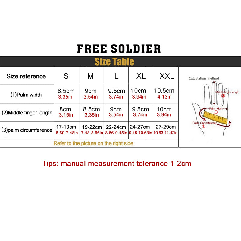 FREE SOLDIER Outdoor Sports Tactical Gloves, Climbing Gloves Men's Full Gloves For Hiking Cycling Training