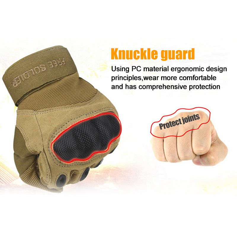 FREE SOLDIER Outdoor Sports Tactical Gloves, Climbing Gloves Men's Full Gloves For Hiking Cycling Training