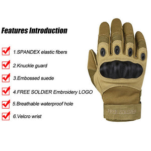 FREE SOLDIER Outdoor Sports Tactical Gloves, Climbing Gloves Men's Full Gloves For Hiking Cycling Training