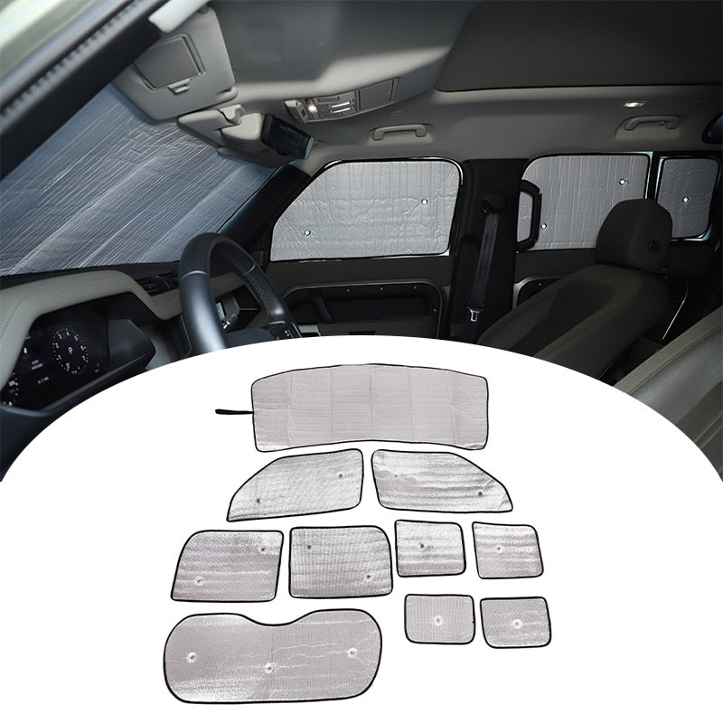 New Defender 110 Full Windscreen And Glass Sunshade Protection Kit With Suction Cups