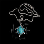 Load image into Gallery viewer, Free Shipping 1PC Women Jewelry Turquoise Rhinestone Turtle Tortoise Shaped Pendants Retro Necklaces Sweater chain
