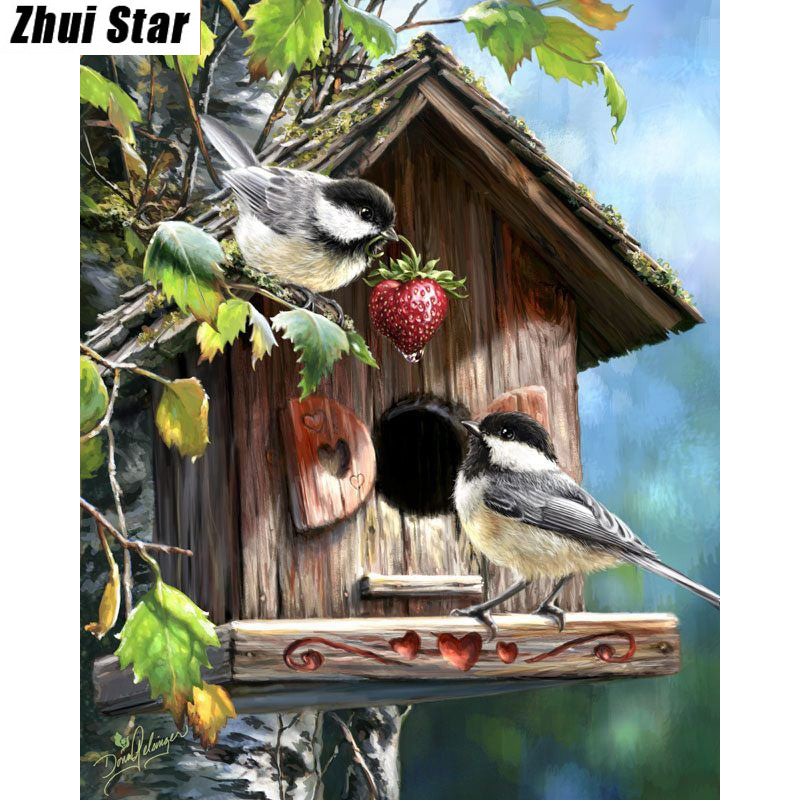 Full Square Diamond 5D DIY Diamond Painting "Two birds" Embroidery Cross Stitch Rhinestone Mosaic Painting Decor