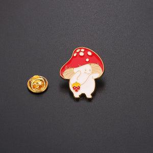 Funny Mushroom Enamel Pin Cute Custom Guitar Accordion Brooches Bag Plant Jewelry Gift for Kids Friends Accessories| |