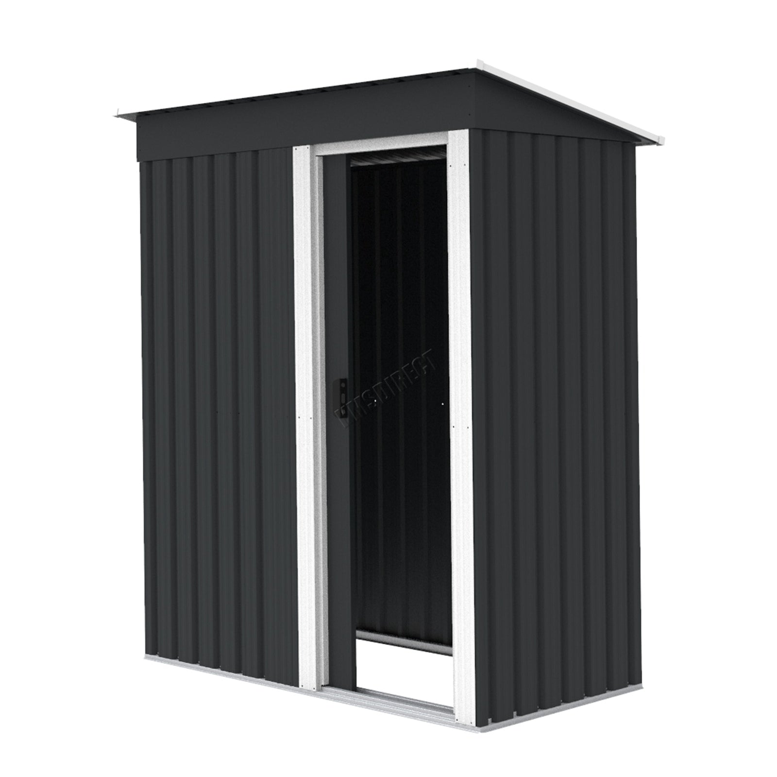 BIRCHTREE New Garden Shed Metal Pent Roof Outdoor Storage With Free Foundation