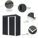 Load image into Gallery viewer, BIRCHTREE New Garden Shed Metal Pent Roof Outdoor Storage With Free Foundation
