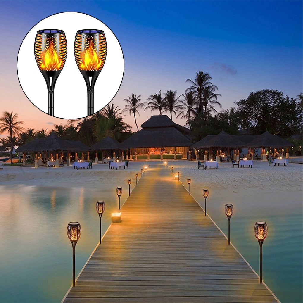 Garden LED Flame Solar Light Power Bulb Waterproof Decoration Landscape Lawn Lamp Path Lighting Torch Outdoors Spotlight Street|Solar Lamps|