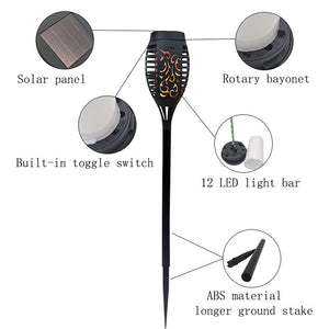 Garden LED Flame Solar Light Power Bulb Waterproof Decoration Landscape Lawn Lamp Path Lighting Torch Outdoors Spotlight Street|Solar Lamps|
