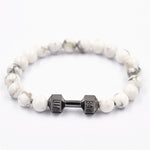 Load image into Gallery viewer, Wholesale 8MM Natural Tiger Eye Howlite Turquoise Beads Stone Silver Gym Bracelet For Men
