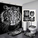 Load image into Gallery viewer, Leopard Lion Tiger Shower Curtain Fabric Polyester Waterproof Bath Curtain and Rug Set
