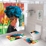 Load image into Gallery viewer, Hot Sale 4PCS Sexy African American Women Shower Curtain Customized Bathroom Curtain Sets
