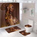 Load image into Gallery viewer, Hot Sale 4PCS Sexy African American Women Shower Curtain Customized Bathroom Curtain Sets
