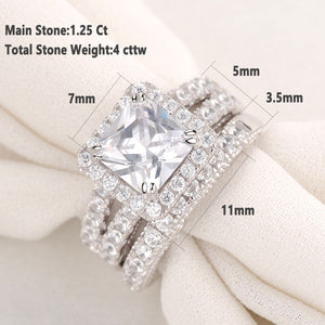 Newshe 2 Pcs Wedding Ring Set Classiccut