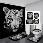 Load image into Gallery viewer, Leopard Lion Tiger Shower Curtain Fabric Polyester Waterproof Bath Curtain and Rug Set
