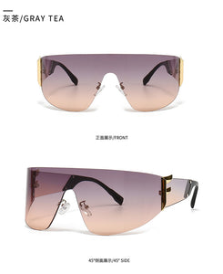 2023 Irregular Square Sun glasses Classic Punk Oversized Personality F sunglasses rimless one piece sunglasses