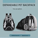 Load image into Gallery viewer, Expandable Cat Travel Backpack Portable Small Dog Bag Carry Luxury Pet Transparent Carrier
