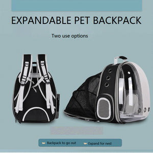 Expandable Cat Travel Backpack Portable Small Dog Bag Carry Luxury Pet Transparent Carrier