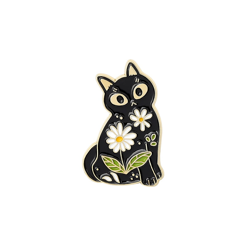 Forest Garden Enamel Pin Custom Fox Cat Bear Hedgehog Brooches Bag Lapel Pin Cartoon Animal Badge Jewelry Gift for Kids Friends