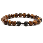 Load image into Gallery viewer, Wholesale 8MM Natural Tiger Eye Howlite Turquoise Beads Stone Silver Gym Bracelet For Men
