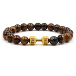 Load image into Gallery viewer, Wholesale 8MM Natural Tiger Eye Howlite Turquoise Beads Stone Silver Gym Bracelet For Men
