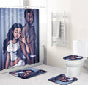 Leopard Lion Tiger Shower Curtain Fabric Polyester Waterproof Bath Curtain and Rug Set