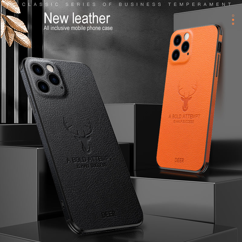 LeYi Luxury Side PU Leather Back Cover Soft Protective Mobile Phone Case For iPhone 12 11 13 pro max