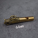 Load image into Gallery viewer, Handmade Brass Dragon Head Whistle Car Keys Chains Pendants Men Women Outdoor Survival Tools Whistles Necklaces Keychains Charm|Whistle|
