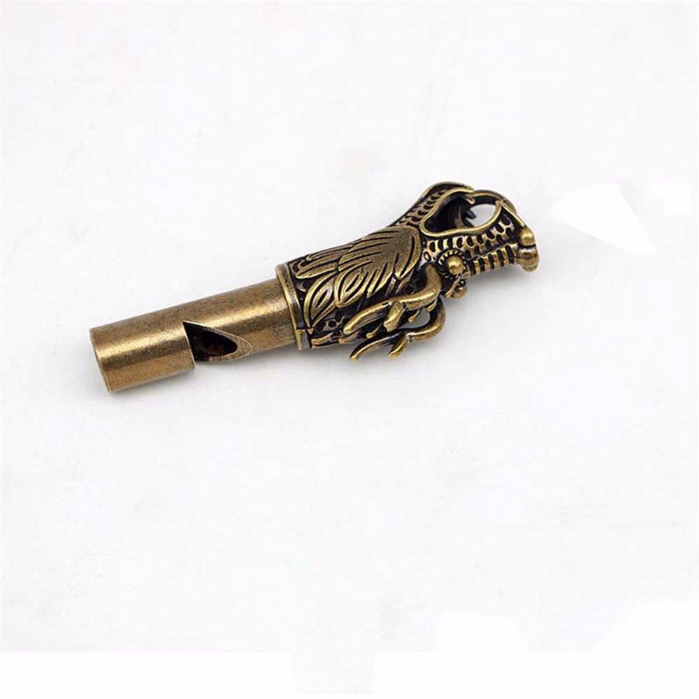 Handmade Brass Dragon Head Whistle Car Keys Chains Pendants Men Women Outdoor Survival Tools Whistles Necklaces Keychains Charm|Whistle|